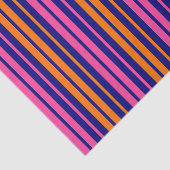 Blauw Oranje Roze Verticale Strepen Design Tissuepapier (Detail)