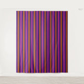 Blauw Oranje Roze Verticale Strepen Design   Wandkleed (Voorkant)
