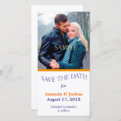 Blauw Oranje Sjabloon Save the Date Trouwkaart (Voorkant / Achterkant)