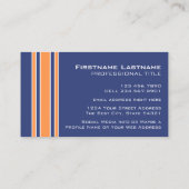 Blauw Oranje sportJersey met naam en nummer Visitekaartje (Achterkant)