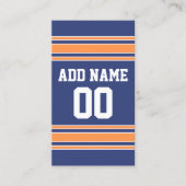 Blauw Oranje sportJersey met naam en nummer Visitekaartje (Voorkant)