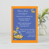 Blauw oranje strand verjaardag PERSONALISEERBAAR Kaart (Staand voorkant)