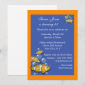 Blauw oranje strand verjaardag PERSONALISEERBAAR Kaart (Voorkant / Achterkant)