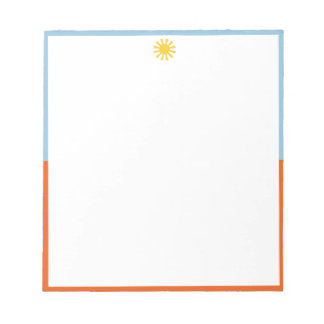 Blauw Oranje Sunburst Notitieblok