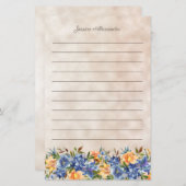 Blauw Oranje tijger Lily Floral Naam (Voorkant / Achterkant)