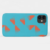 Blauw, oranje, trillend, trendy geometrisch patroo Case-Mate iPhone case (Achterkant (horizontaal))
