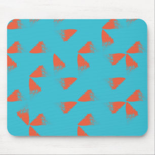 Blauw, oranje, trillend, trendy geometrisch patroo muismat