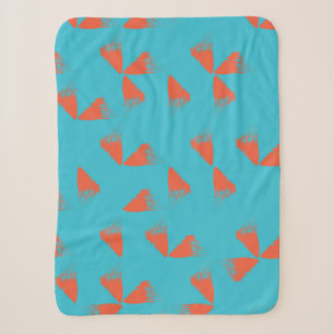 Blauw, oranje, trillend, trendy geometrisch patroo sherpa deken
