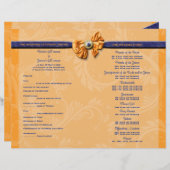 Blauw oranje trouwprogramma PERSONALIZE (Voorkant / Achterkant)