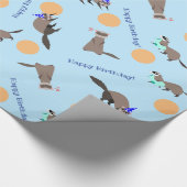 Blauw Oranje verdampingspapier Cadeaupapier (Hoek)