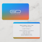 Blauw oranje verloop moderne stijl visitekaartje (Voorkant / Achterkant)