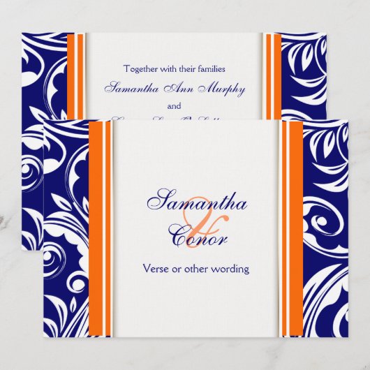 Blauw oranje verloving kaart (Voorkant / Achterkant)