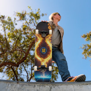 Blauw Oranje Vlam Magische Energie Ring Sport Persoonlijk Skateboard