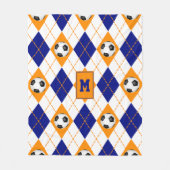 blauw oranje voetbalteam kleuren argyle-patroon fleece deken (Voorkant)