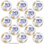 blauw oranje voetbalteam kleuren cadeaus 13 aangep sticker (Voorkant)