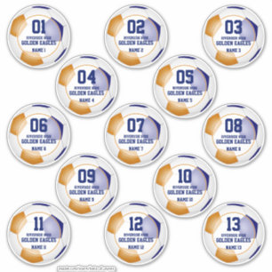 blauw oranje voetbalteam kleuren cadeaus 13 aangep sticker