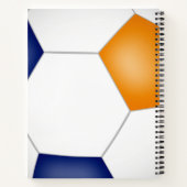 blauw oranje voetbalteam kleuren monogrammen notitieboek (Achterkant)