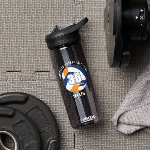 blauw oranje volleybalteam kleuren atleet naam waterfles