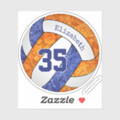 blauw oranje volleybalteam voor meisjes sticker (Vel)