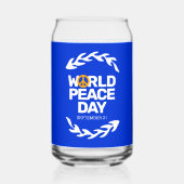 Blauw Oranje Vredesdag Vredesbord Blikvorm Glas (Voorkant)