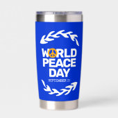 Blauw Oranje Vredesdag Vredesbord Geïsoleerde Drinkbeker (Achterkant)