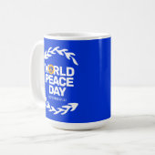 Blauw Oranje Vredesdag Vredesbord Koffiemok (Voorkant links)