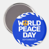 Blauw Oranje Vredesdag Vredesbord Magneet (Voorkant / Achterkant)