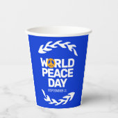 Blauw Oranje Vredesdag Vredesbord Papieren Bekers (Voorkant)
