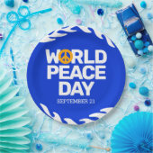 Blauw Oranje Vredesdag Vredesbord Papieren Bordje (Feest)