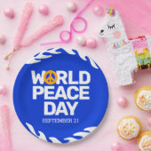 Blauw Oranje Vredesdag Vredesbord Papieren Bordje (Feest)