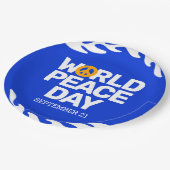 Blauw Oranje Vredesdag Vredesbord Papieren Bordje (Gekanteld)