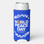 Blauw Oranje Vredesdag Vredesbord Seltzer Blikjeskoeler (Seltzer Achterkant)