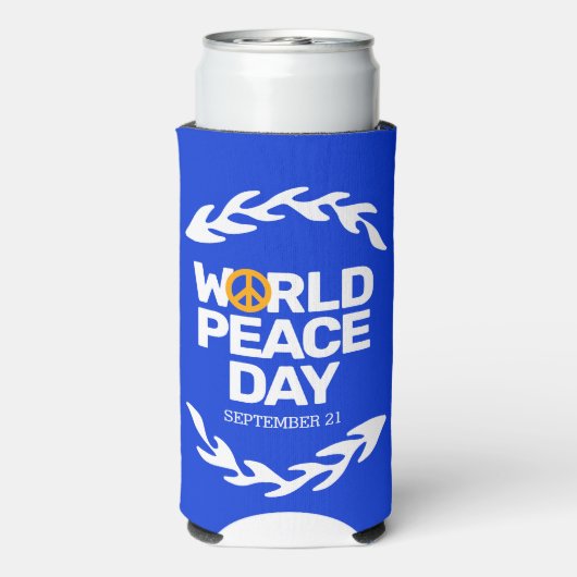 Blauw Oranje Vredesdag Vredesbord Seltzer Blikjeskoeler (Seltzer Achterkant)