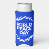 Blauw Oranje Vredesdag Vredesbord Seltzer Blikjeskoeler (Seltzer Voorkant)