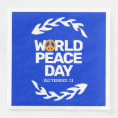 Blauw Oranje Vredesdag Vredesbord Servet (Voorkant)