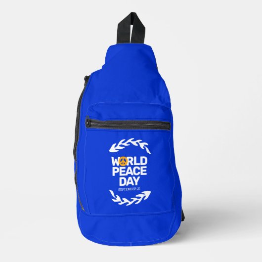Blauw Oranje Vredesdag Vredesbord Sling Bag (Voorkant)