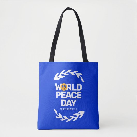 Blauw Oranje Vredesdag Vredesbord Tote Bag (Voorkant)