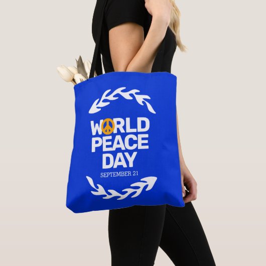 Blauw Oranje Vredesdag Vredesbord Tote Bag (Dichtbij)