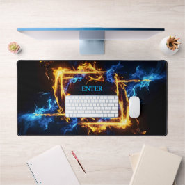 Blauw Oranje Vuur Portaal Elementaire Magie Gaming Bureaumat