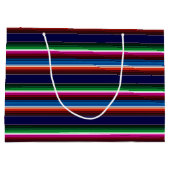 Blauw, Oranje, warm roze, groene Mexicaanse Sarape Groot Cadeauzakje (Achterkant)