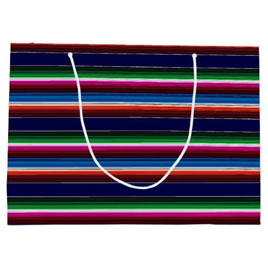 Blauw, Oranje, warm roze, groene Mexicaanse Sarape Groot Cadeauzakje (Achterkant)