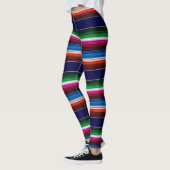 Blauw, Oranje, warm roze, groene Mexicaanse Sarape Leggings (Links)