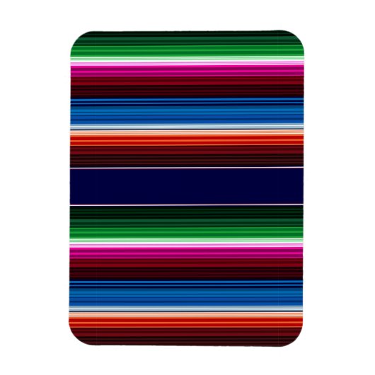 Blauw, Oranje, warm roze, groene Mexicaanse Sarape Magneet (Verticaal)