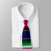 Blauw, Oranje, warm roze, groene Mexicaanse Sarape Stropdas (Gebonden)