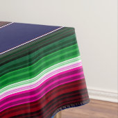 Blauw, Oranje, warm roze, groene Mexicaanse Sarape Tafelkleed (Voorbeeld)