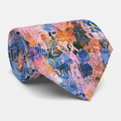 Blauw & Oranje waterabstractie Stropdas (Opgerold)