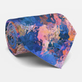 Blauw & Oranje waterabstractie Stropdas (Opgerold)