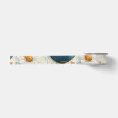 Blauw Oranje Wilde Bloem Bloemstuk Satijnen Lint (Voorkant)
