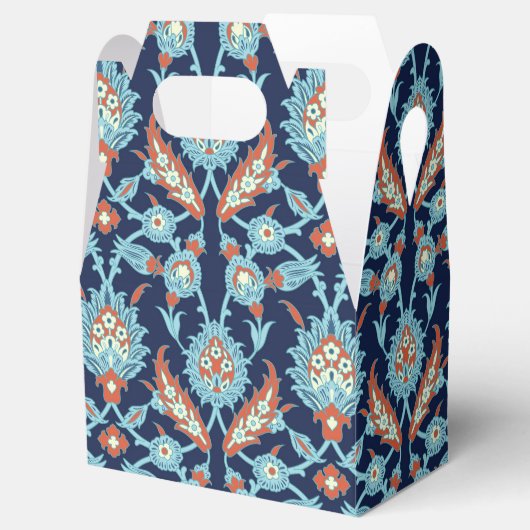 Blauw Oranje wit Turks oosterse flessenpatroon Bedankdoosjes (Geopend)