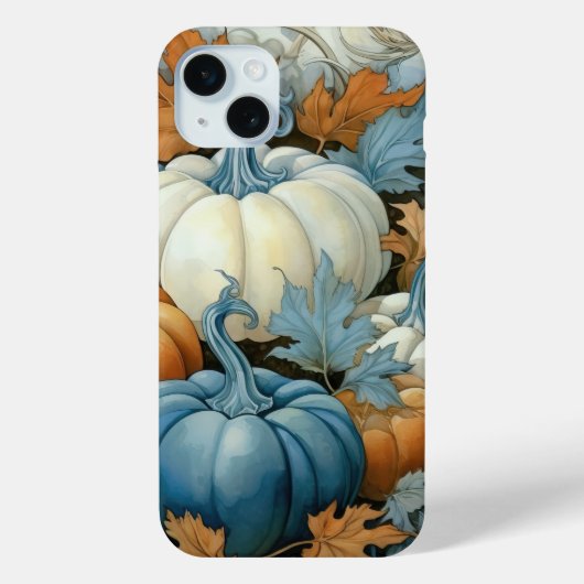 BLAUW ORANJE WITTE HERFST HERFSTPOMPOENEN Case-Mate iPhone CASE (Achterkant)